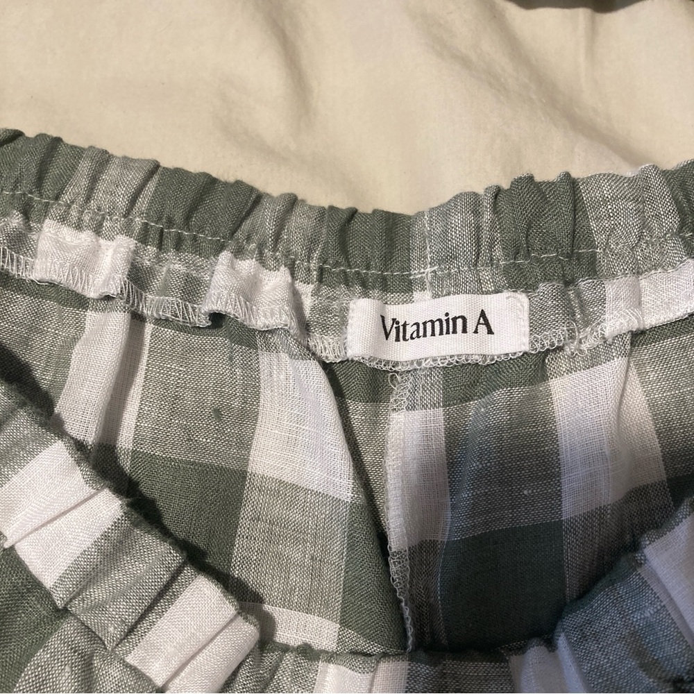 Vitamin A Tallows Crop & Short Green Checkered Set - Picture 4 of 7